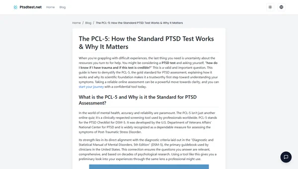 The PCL-5: How the Standard PTSD Test Works & Why It Matters