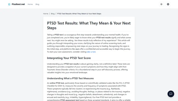 PTSD Test Results: What They Mean & Your Next Steps
