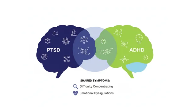 Overlapping symptoms of PTSD and ADHD