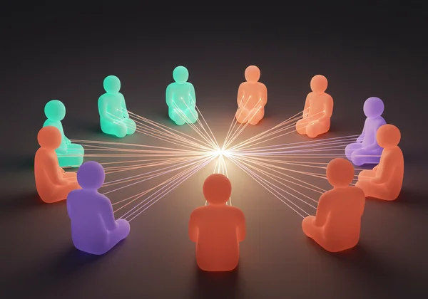 A diverse group of people in a supportive and understanding discussion circle.