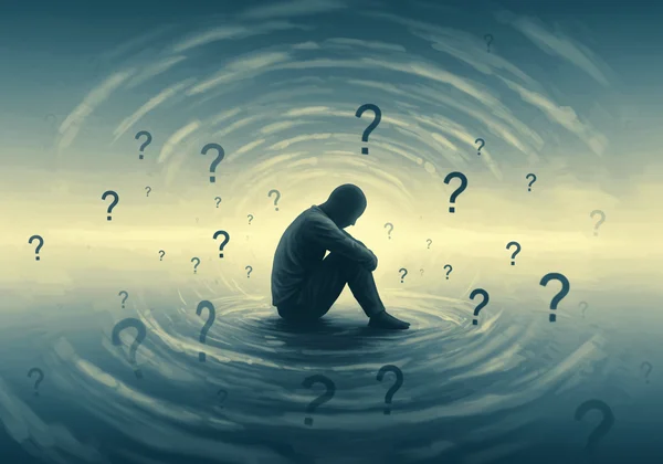 Person overwhelmed by diffuse general anxiety