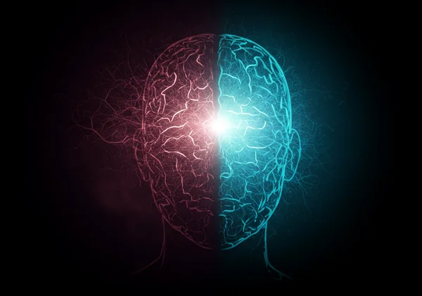 Brain shifting from chaos to clarity with grounding