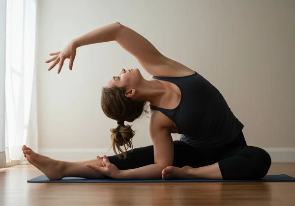 Person performing gentle stretches for grounding