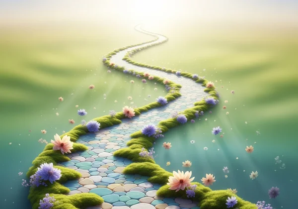 A symbolic path representing a PTSD healing journey with hope.