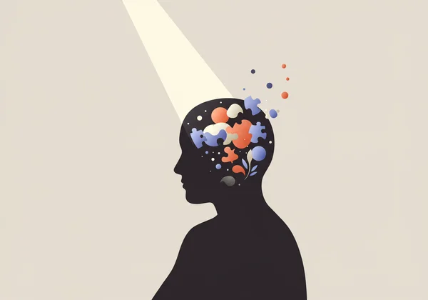 A person sitting in a calm environment, reflectively completing an online self-assessment form.